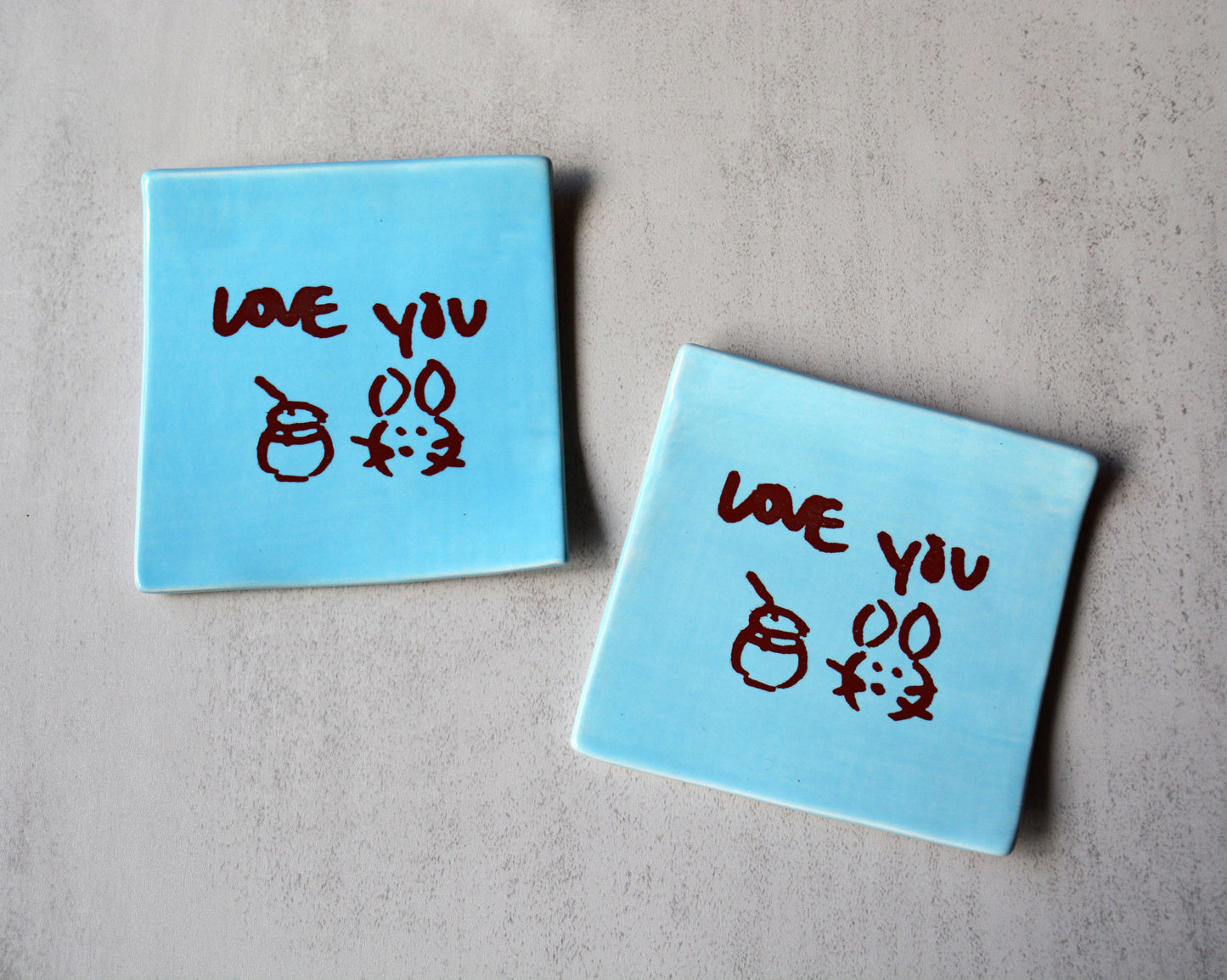 Personalized Ceramic Sticky Note Dish with Custom Handwritten Message