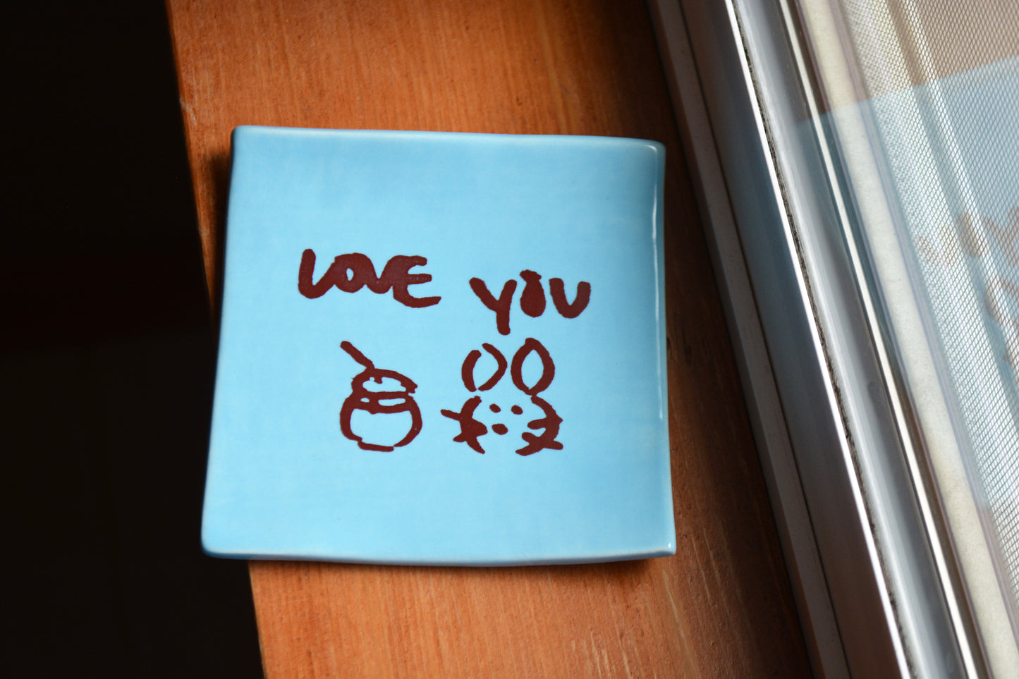 Personalized Ceramic Sticky Note Dish with Custom Handwritten Message