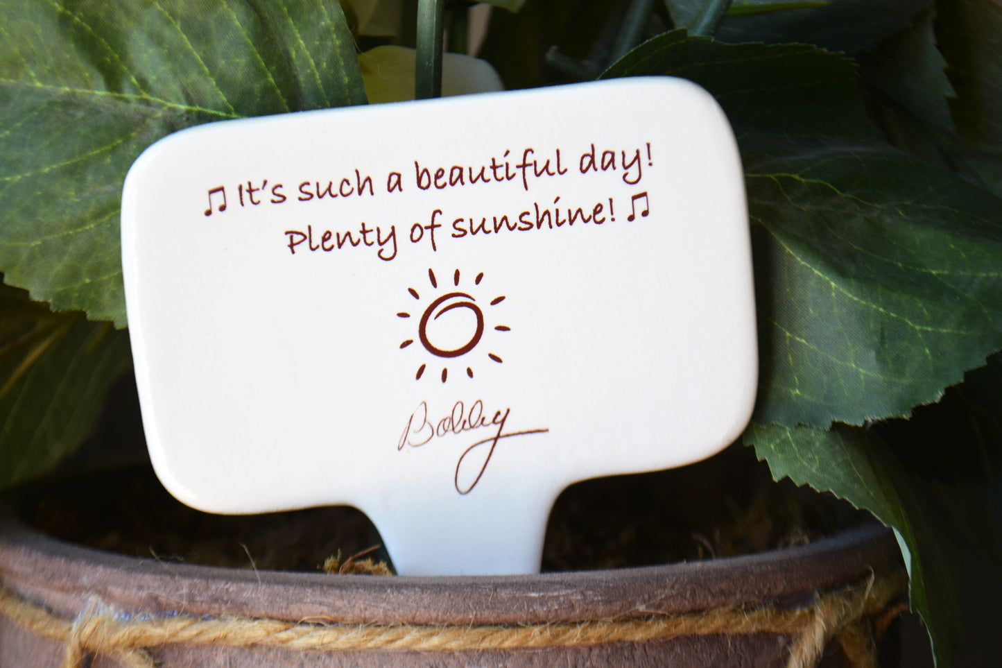 Personalized Ceramic Garden Stake for Plants - Custom Memorial Garden Gift
