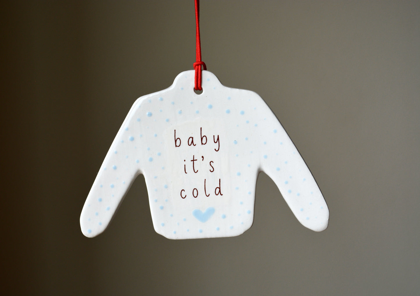 Personalized Ceramic Sweater Ornament - Custom Ugly Christmas Sweater Ornament - Handmade Holiday Keepsake Gift