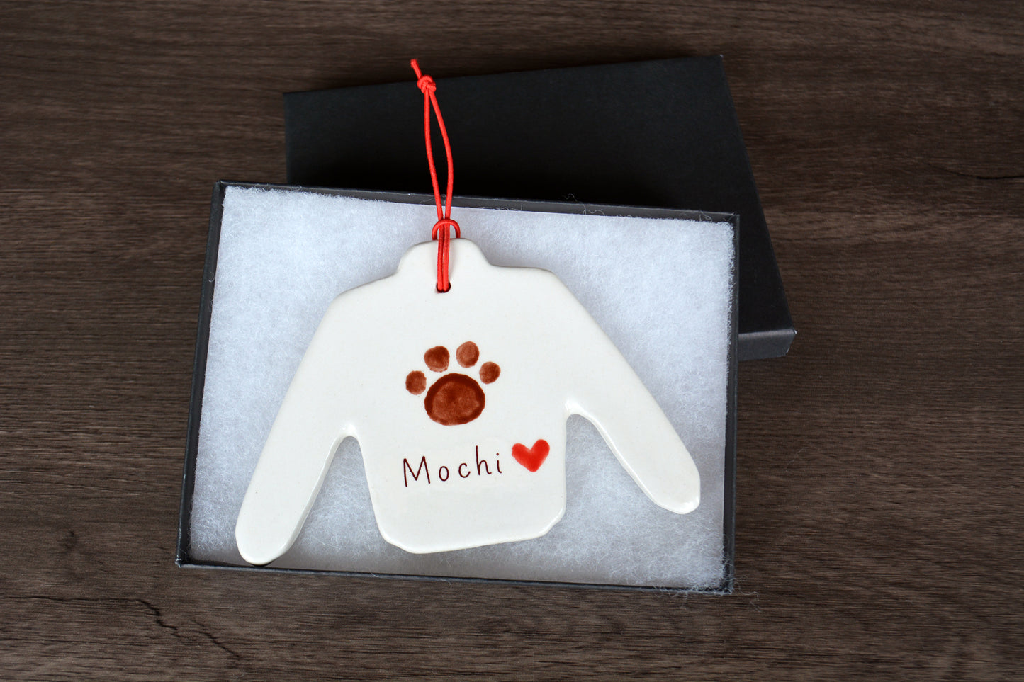 Personalized Ceramic Sweater Ornament - Custom Ugly Christmas Sweater Ornament - Handmade Holiday Keepsake Gift