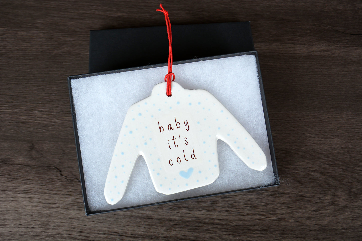 Personalized Ceramic Sweater Ornament - Custom Ugly Christmas Sweater Ornament - Handmade Holiday Keepsake Gift