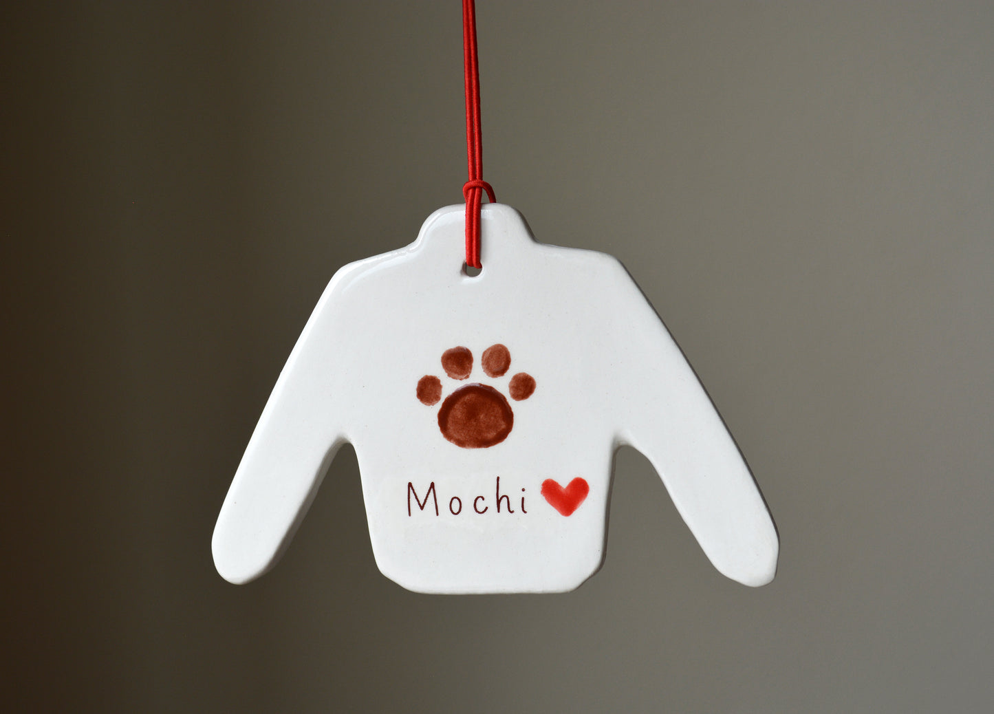 Personalized Ceramic Sweater Ornament - Custom Ugly Christmas Sweater Ornament - Handmade Holiday Keepsake Gift