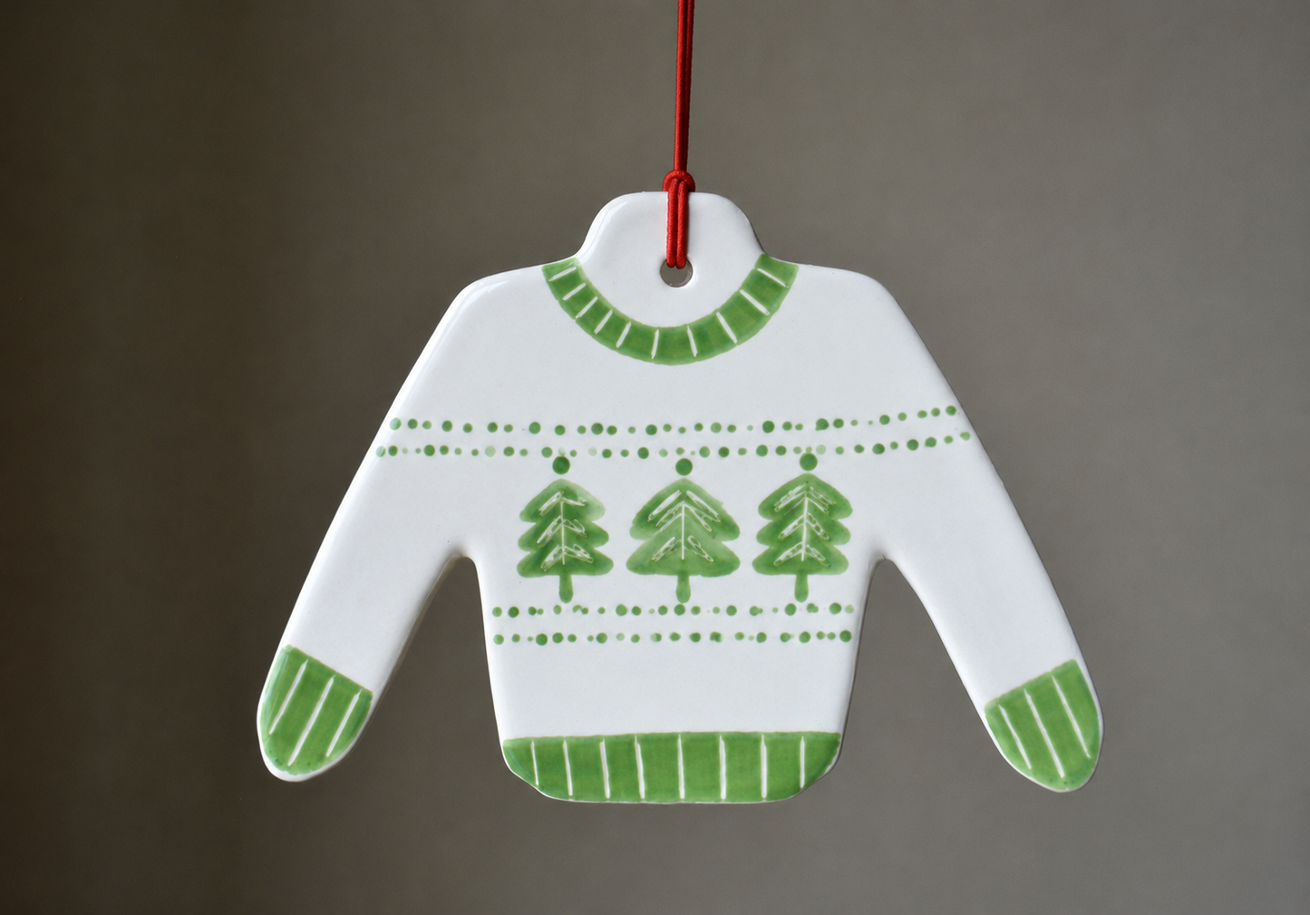 Personalized Ceramic Sweater Ornament - Custom Ugly Christmas Sweater Ornament - Handmade Holiday Keepsake Gift