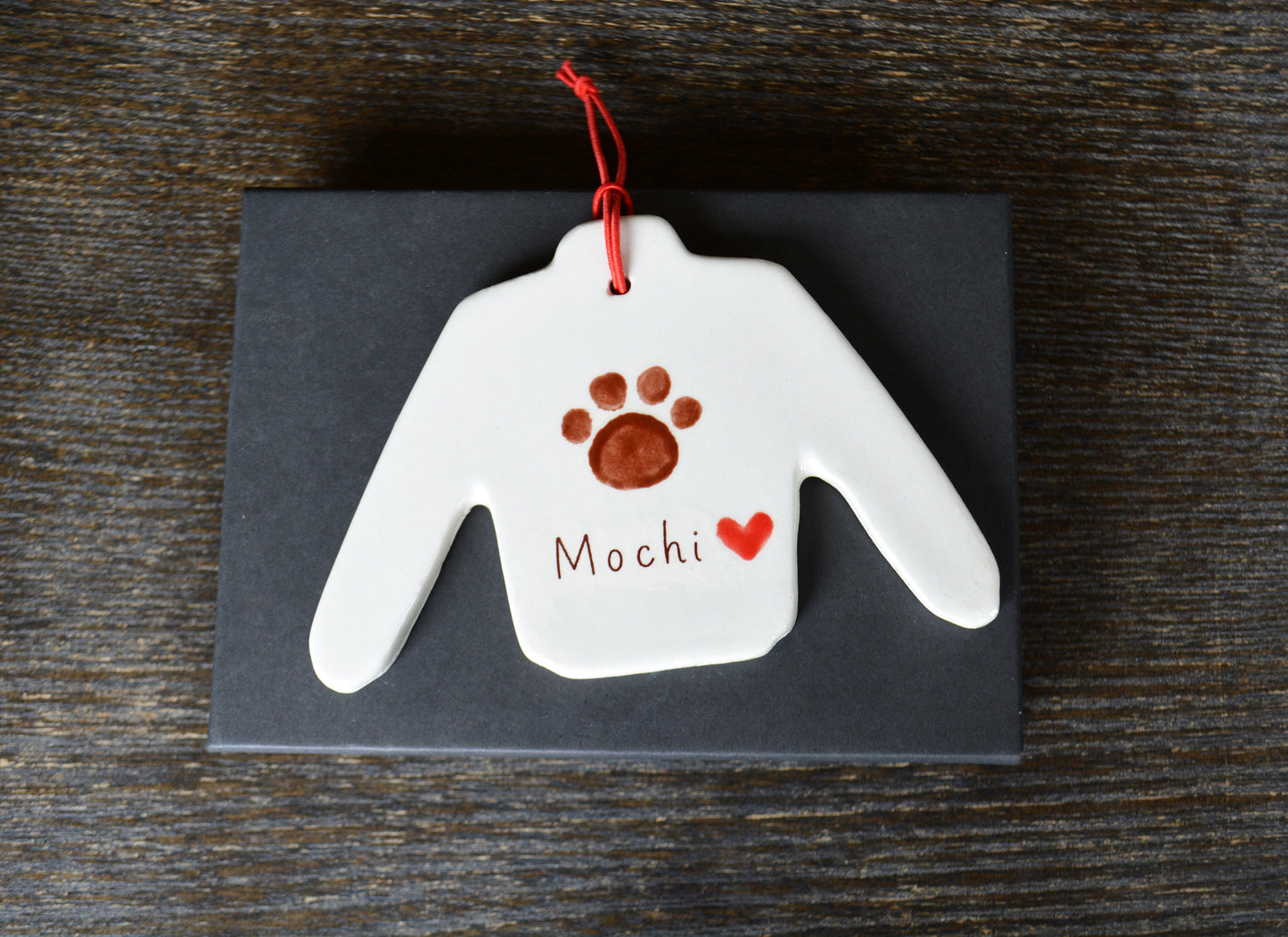 Personalized Ceramic Sweater Ornament - Custom Ugly Christmas Sweater Ornament - Handmade Holiday Keepsake Gift