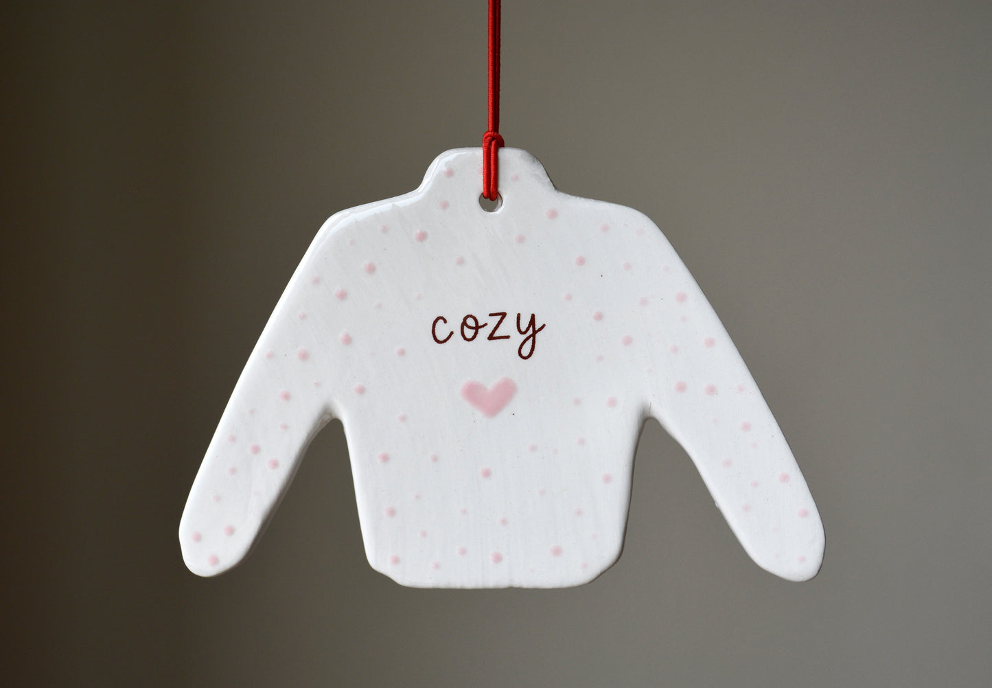 Personalized Ceramic Sweater Ornament - Custom Ugly Christmas Sweater Ornament - Handmade Holiday Keepsake Gift
