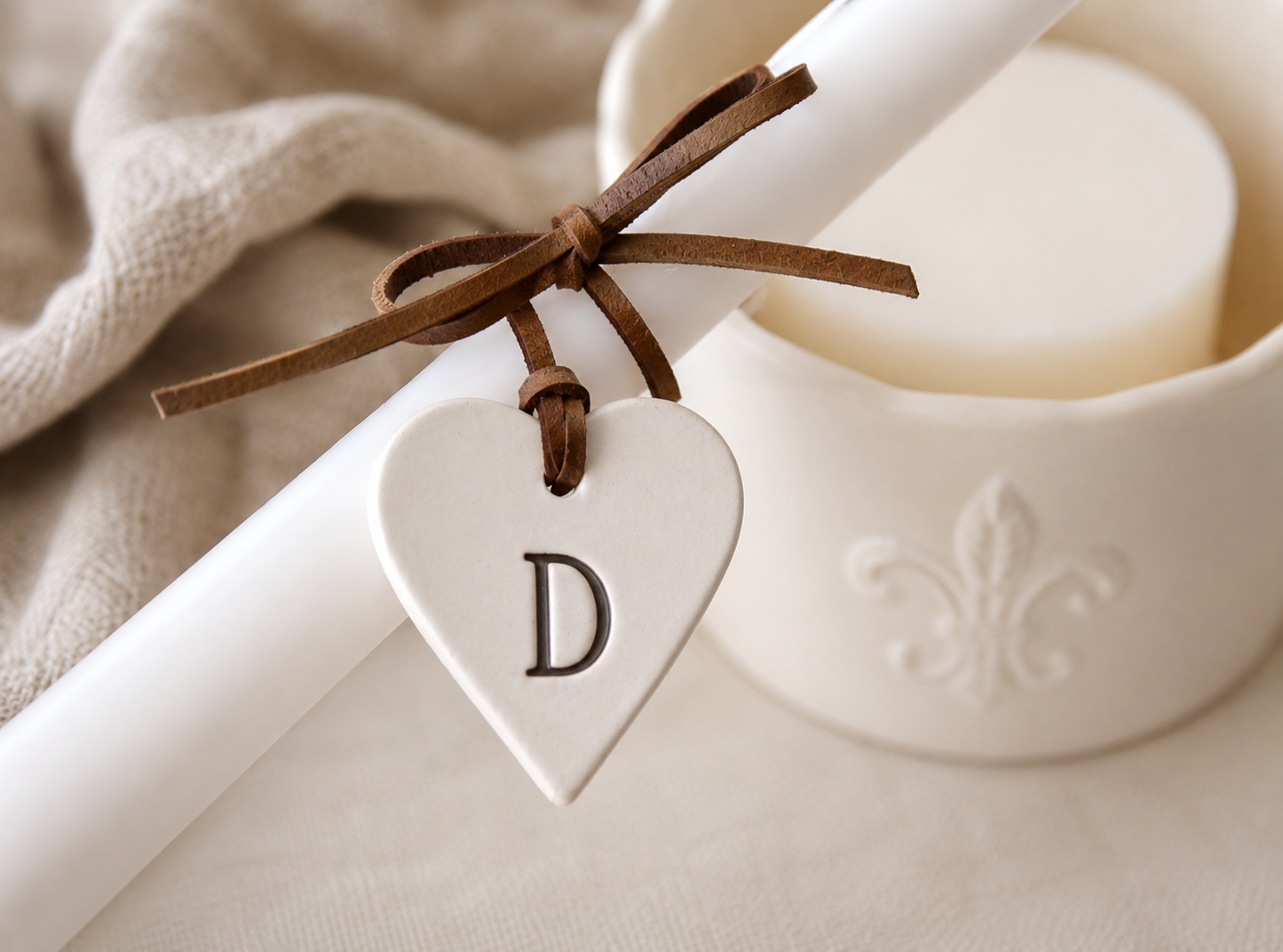 Two Hearts Become One Taper Unity Candles Personalized with Initials