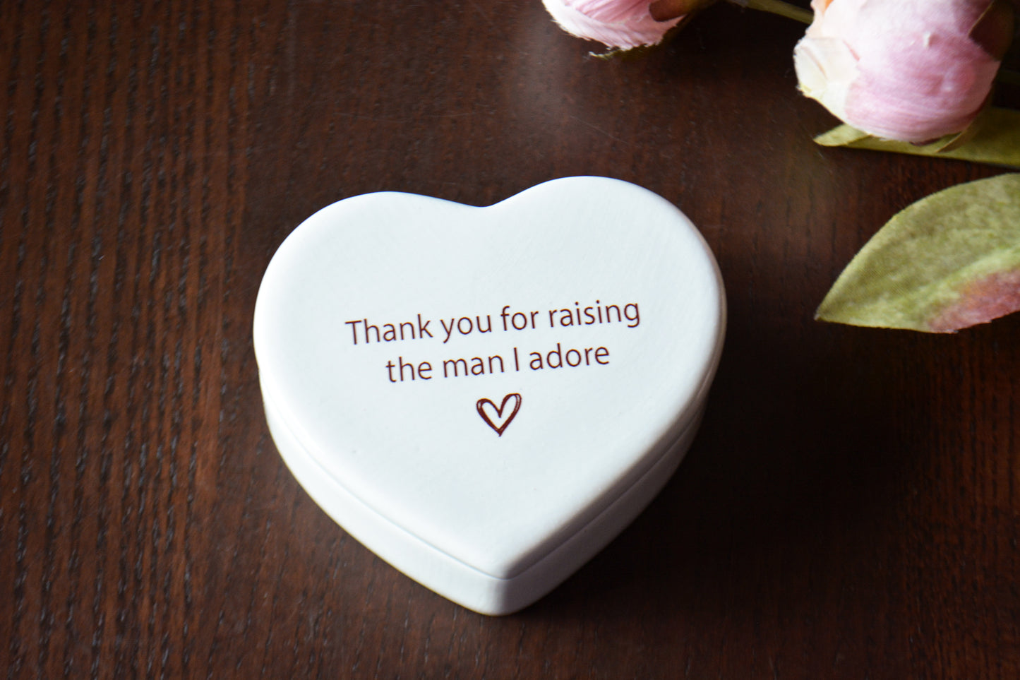 Thank You For Raising The Man I Prayed For Personalized Heart Keepsake Box - Unique Mother-in-Law Wedding Gift