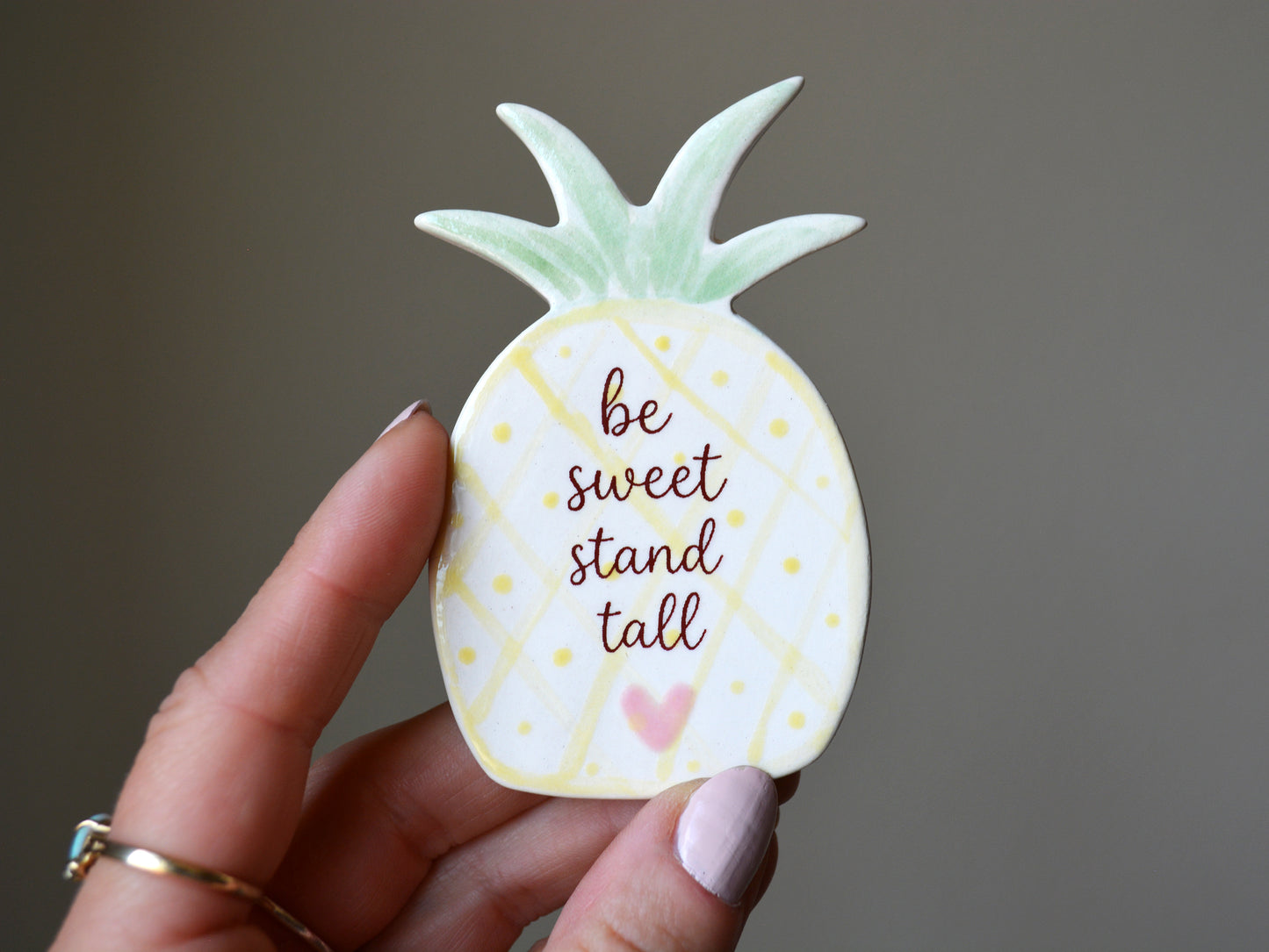 Tropical Island Refrigerator Magnet Gift Set - Handmade Ceramic Pineapple and Palm Tree