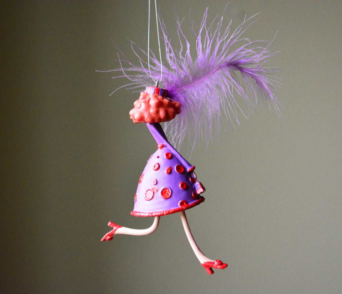 Vintage Department 56 Glitter Girls “Purple Power” Ornament with Original Packaging