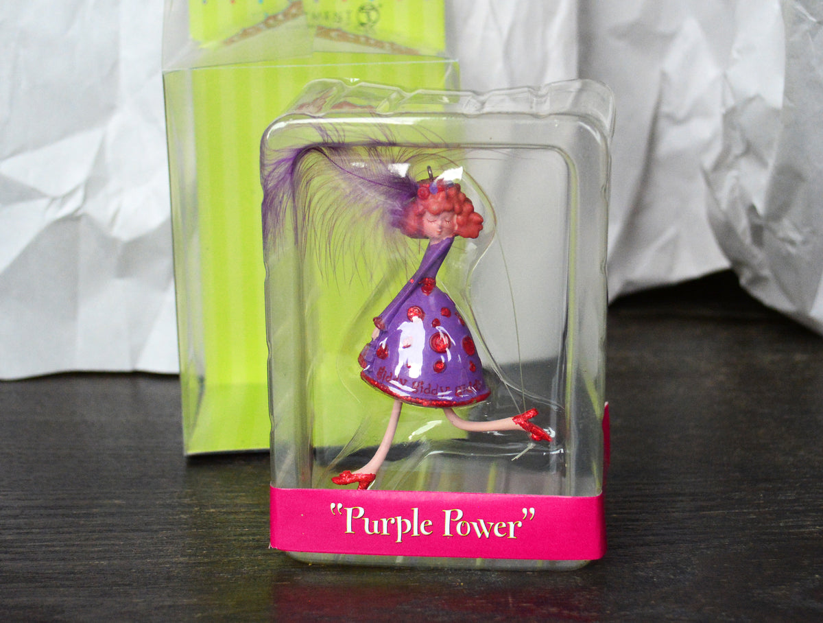 Vintage Department 56 Glitter Girls “Purple Power” Ornament with Original Packaging