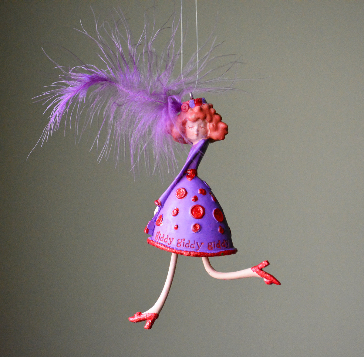 Vintage Department 56 Glitter Girls “Purple Power” Ornament with Original Packaging