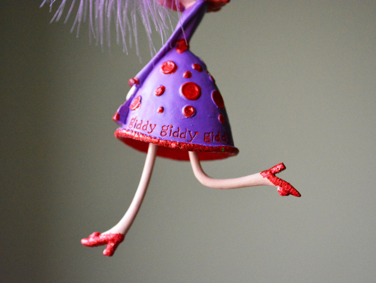 Vintage Department 56 Glitter Girls “Purple Power” Ornament with Original Packaging
