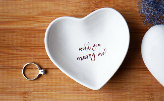 Will You Marry Me Proposal Ring Holder - Personalized Heart Keepsake Box