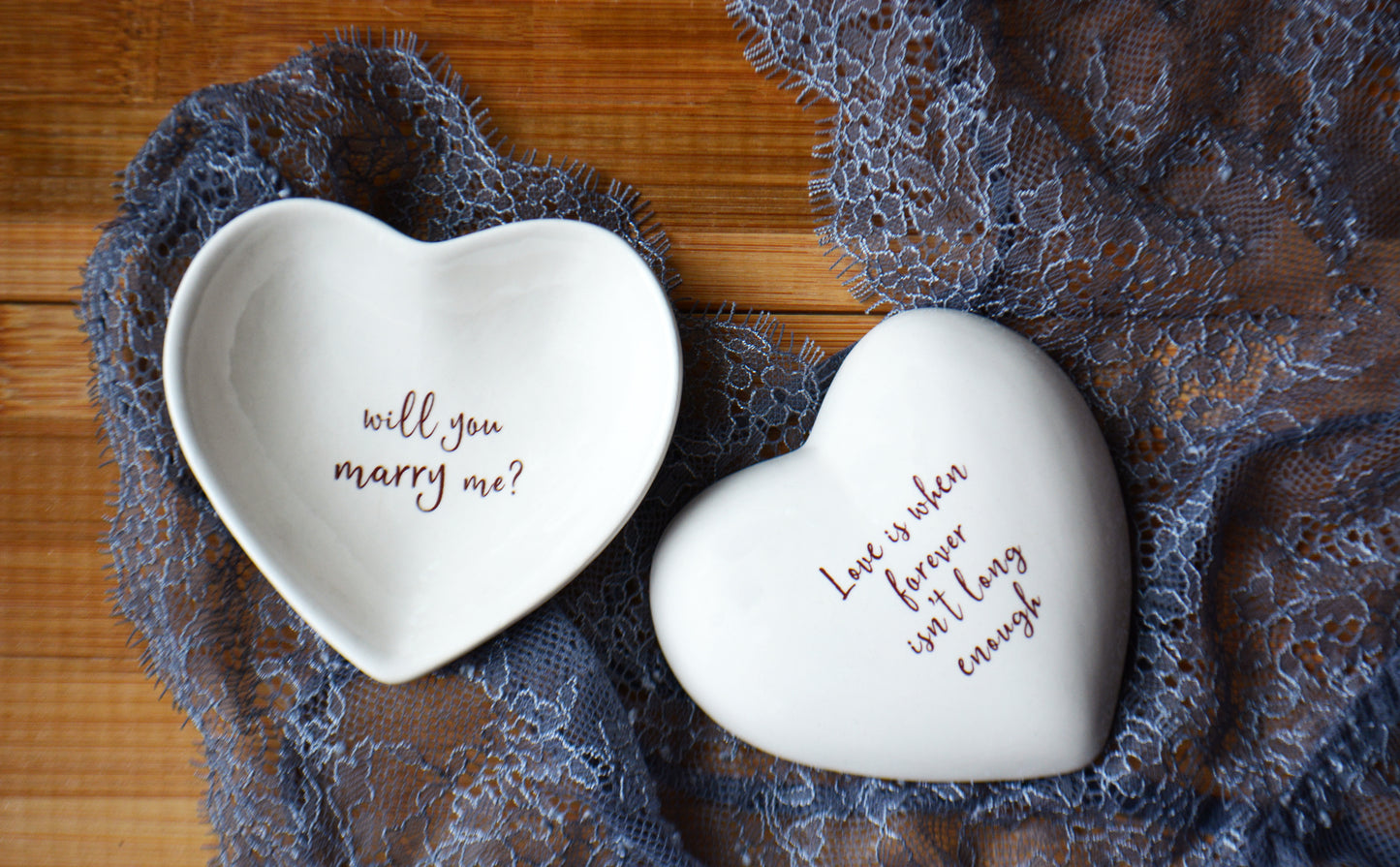Will You Marry Me Proposal Ring Holder - Personalized Heart Keepsake Box