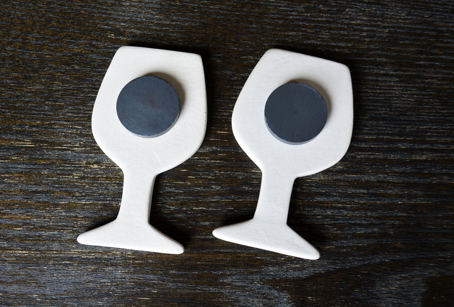 Wine Glass Fridge Magnet Set - Ceramic Wine Magnets - Funny Wine Lover Housewarming Gift