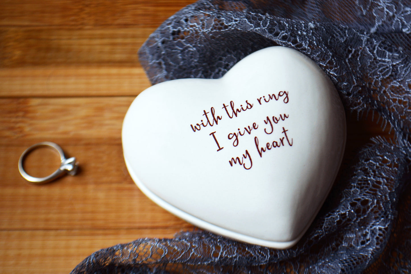 Will You Marry Me Proposal Ring Holder - Personalized Heart Keepsake Box